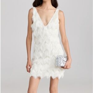 White fringe mini dress